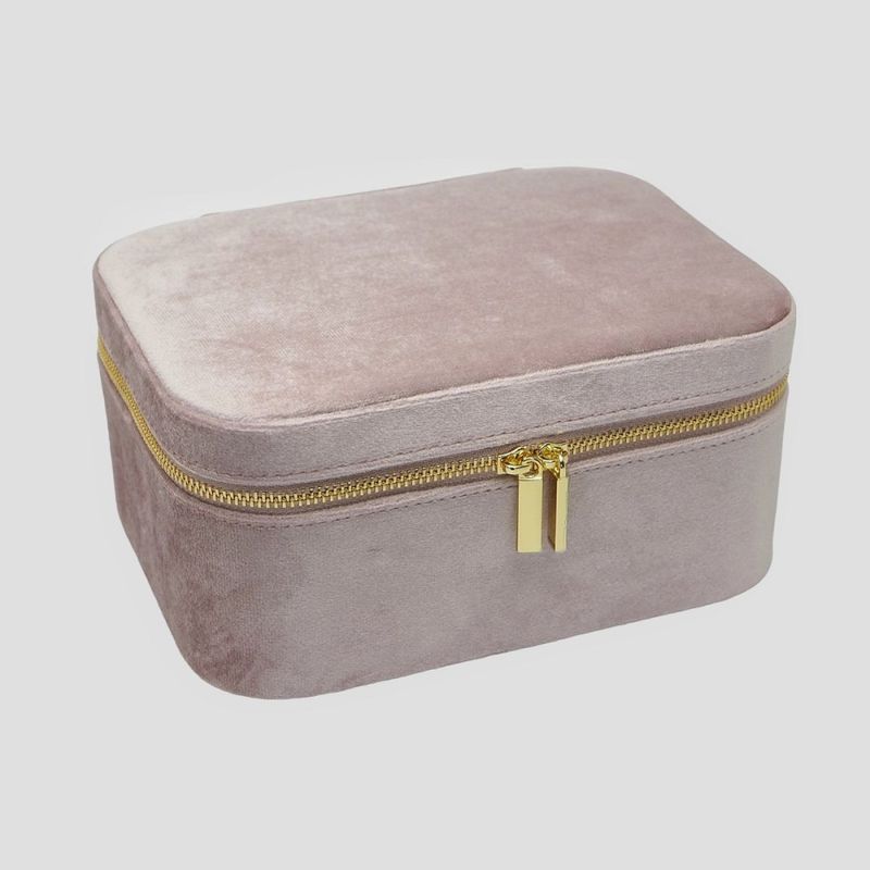 Stort smykkeskrin i velur sukkerspinn