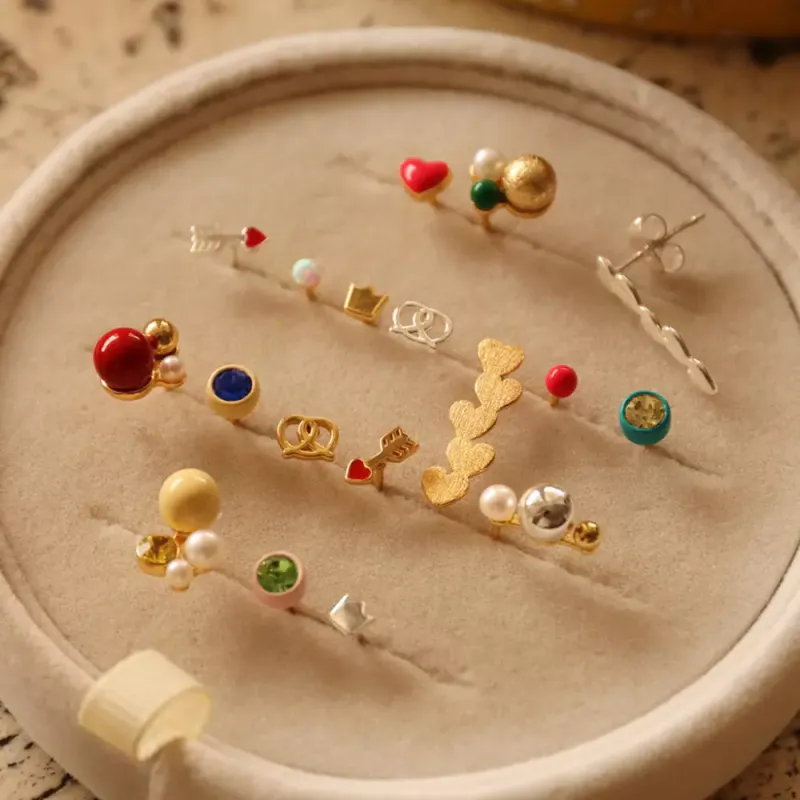 Amor Ørering 1 stk Forgyldt